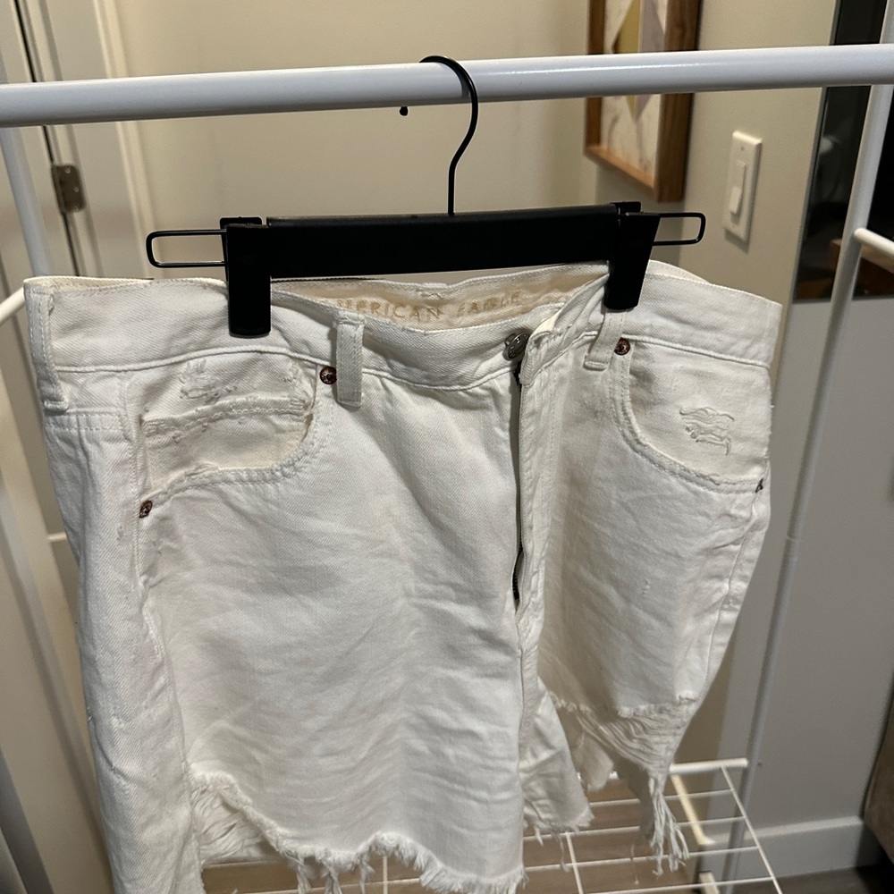 American eagle white jean shorts